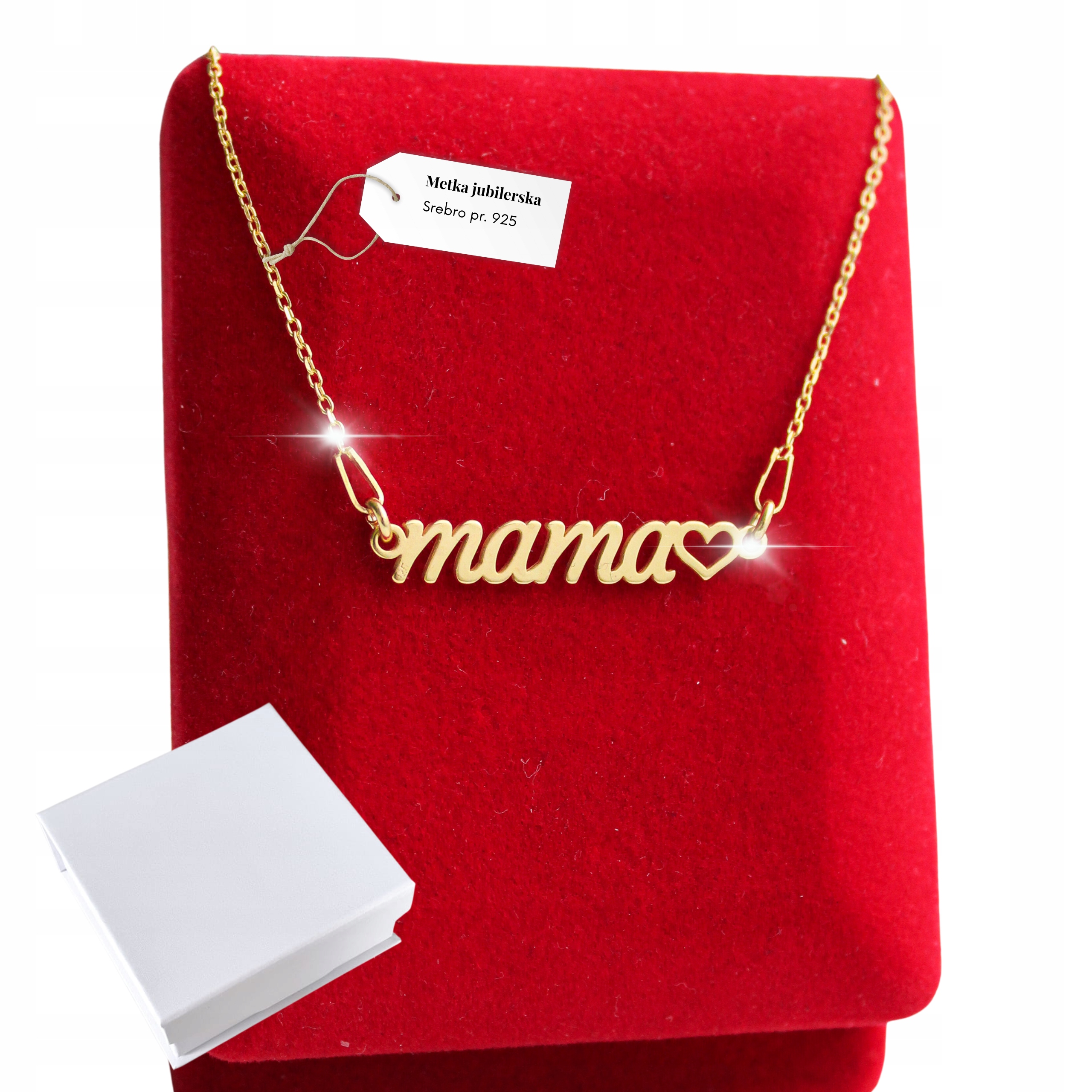 

Złoty Łańcuszek Naszyjnik Mama Srebro 925