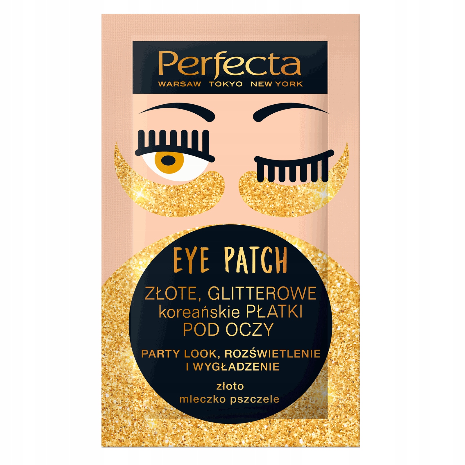 

Perfecta Złote Glitterowe płatki pod oczy, 2 szt