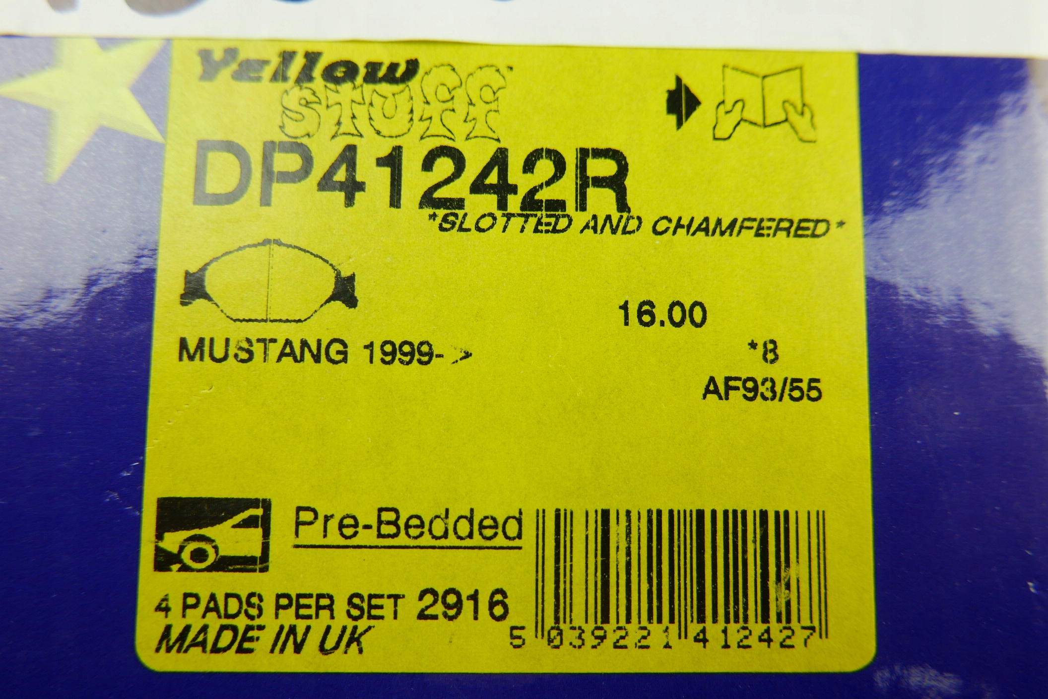 EBC KLOCKI PRZOD PRZEDNIE FOR MUSTANG 3 8 3 9 4 6 Height 61 mm