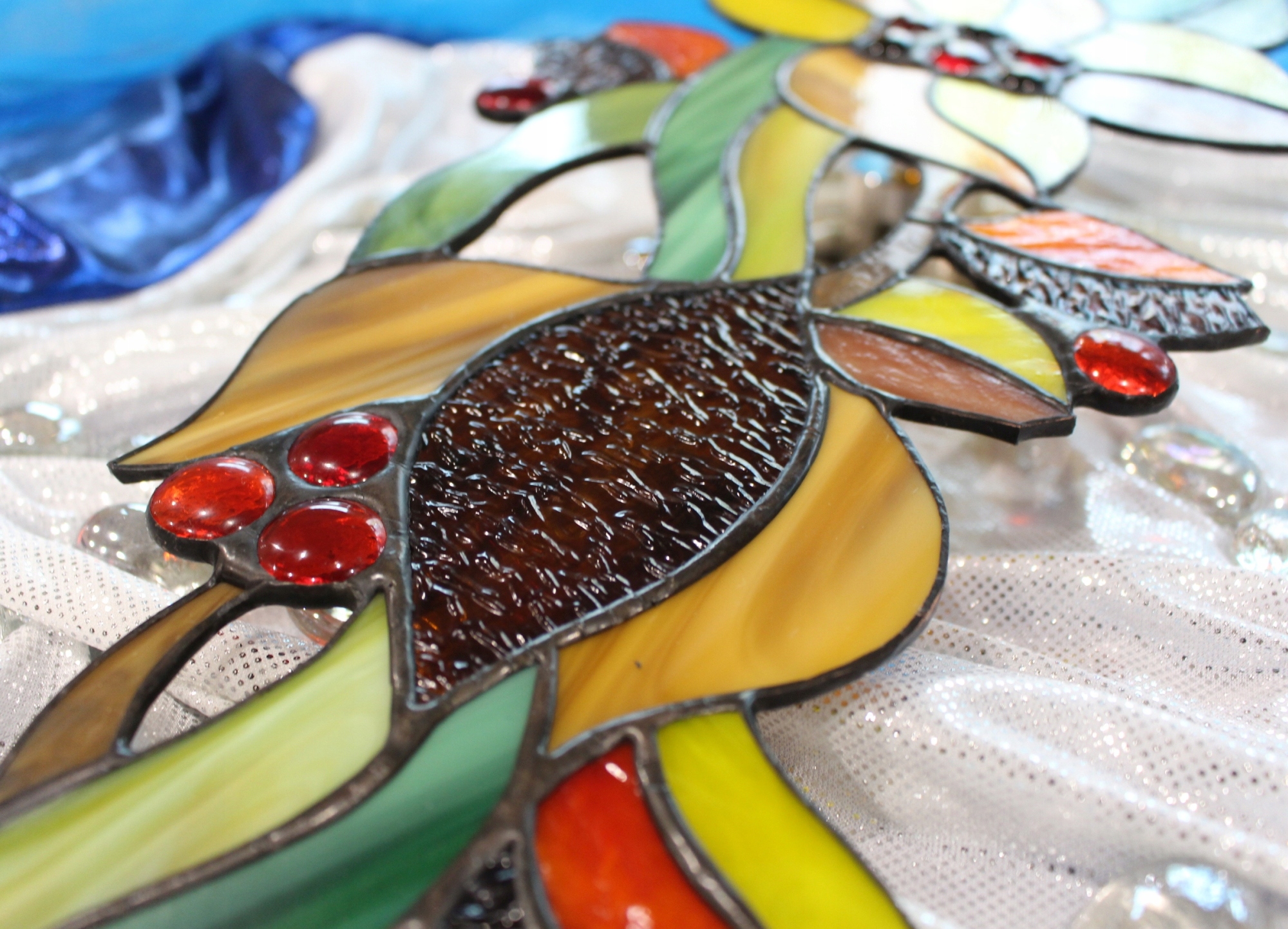 Rajski Kwiat Tiffany Witraż Żółty Wysokość produktu 47 cm