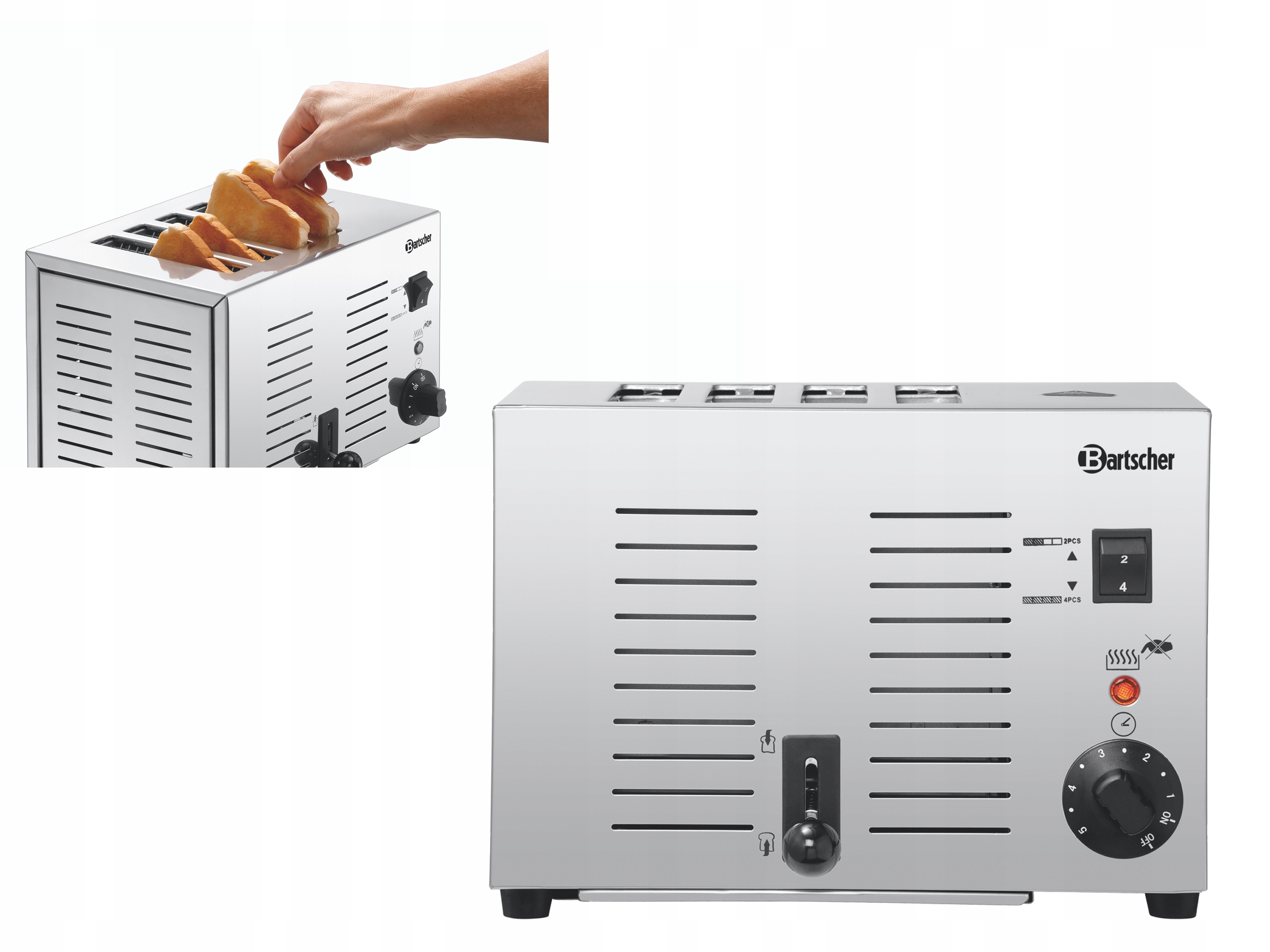 

Opiekacz Toster Na 2 Lub 4 Tosty 1800W Regulacja
