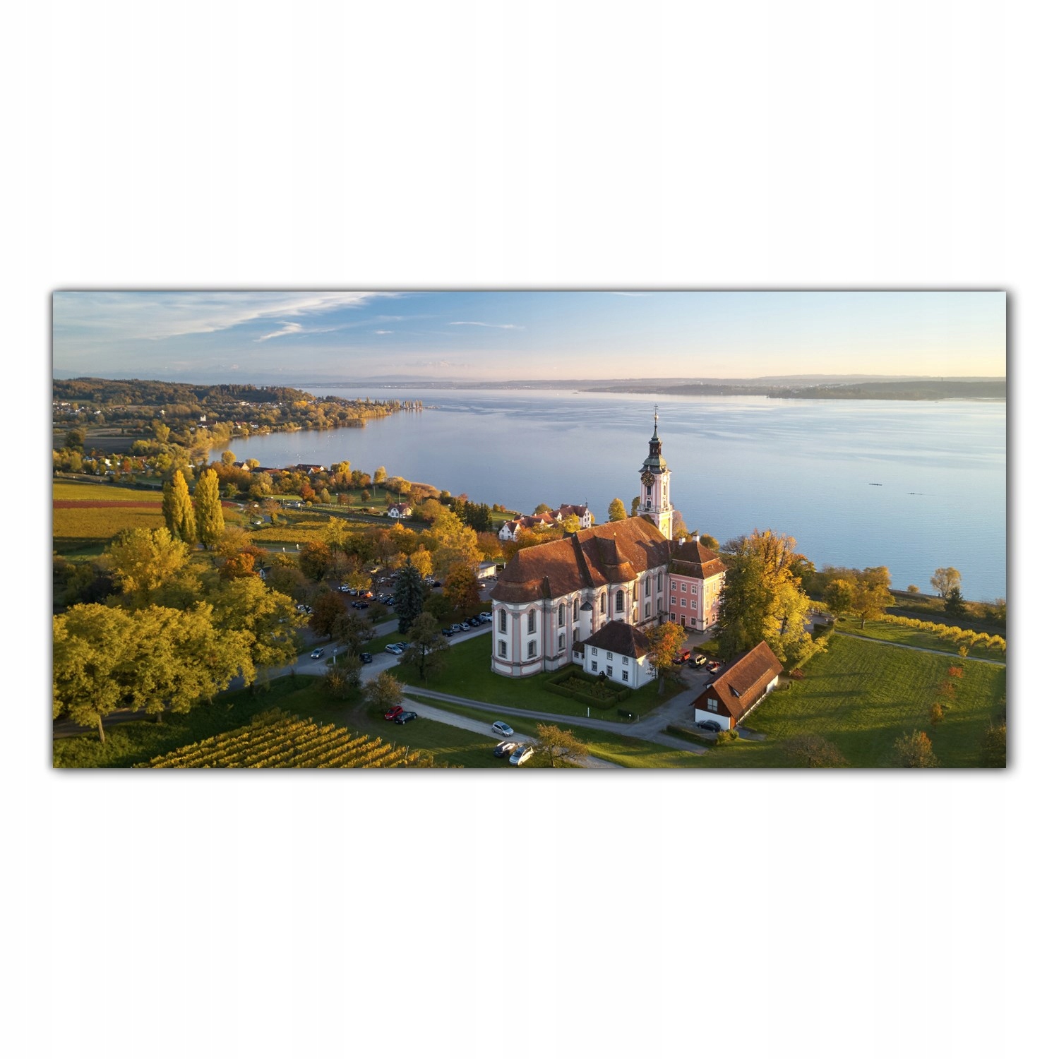 

Obraz na szkle Foto Kościół Morze Krajobraz 100x50