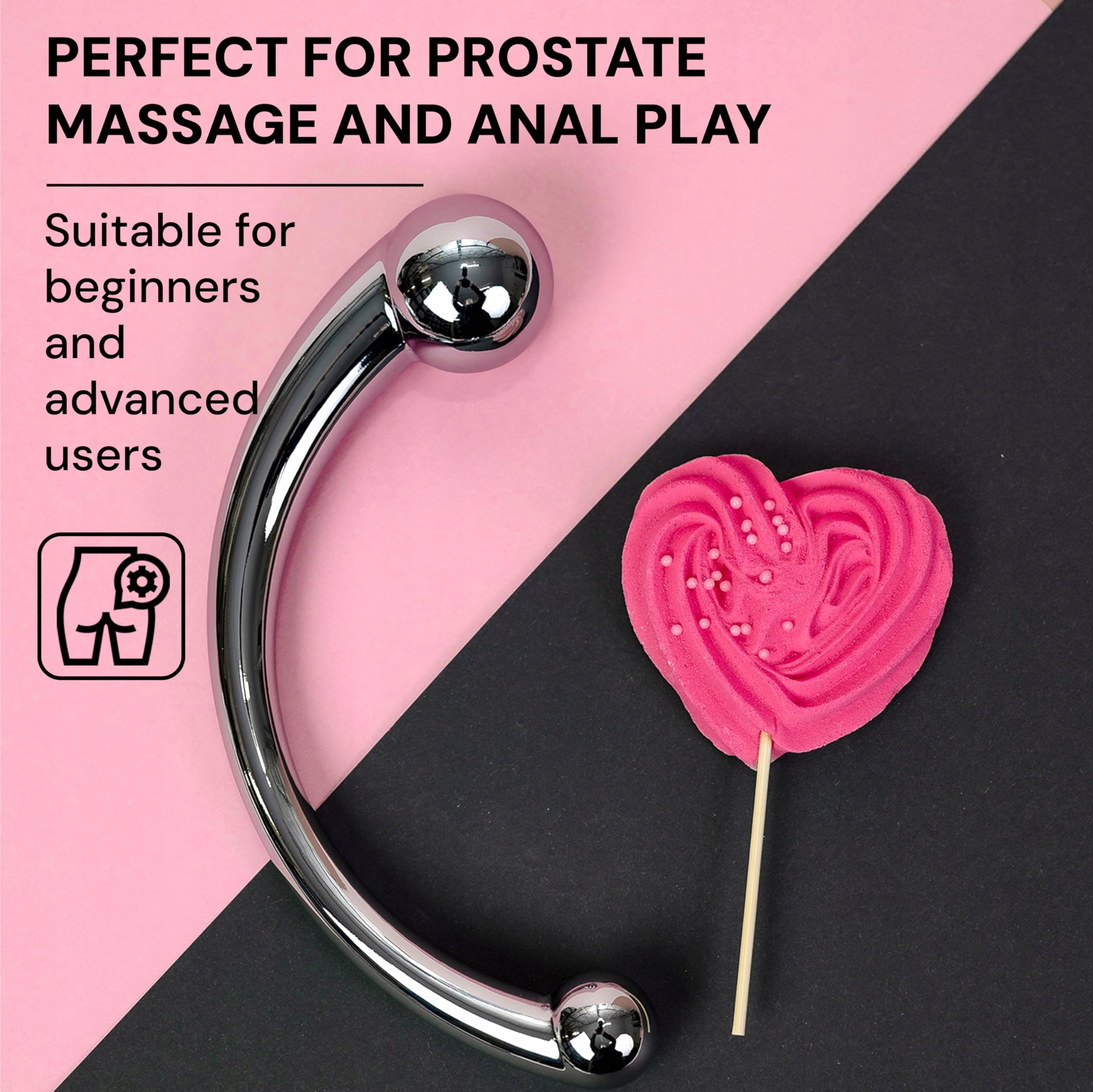 FOPS Dildo Anal Ze Stali Dla Mężczyzn 20cm 510g Prostata Stymulacja — miniatura 6