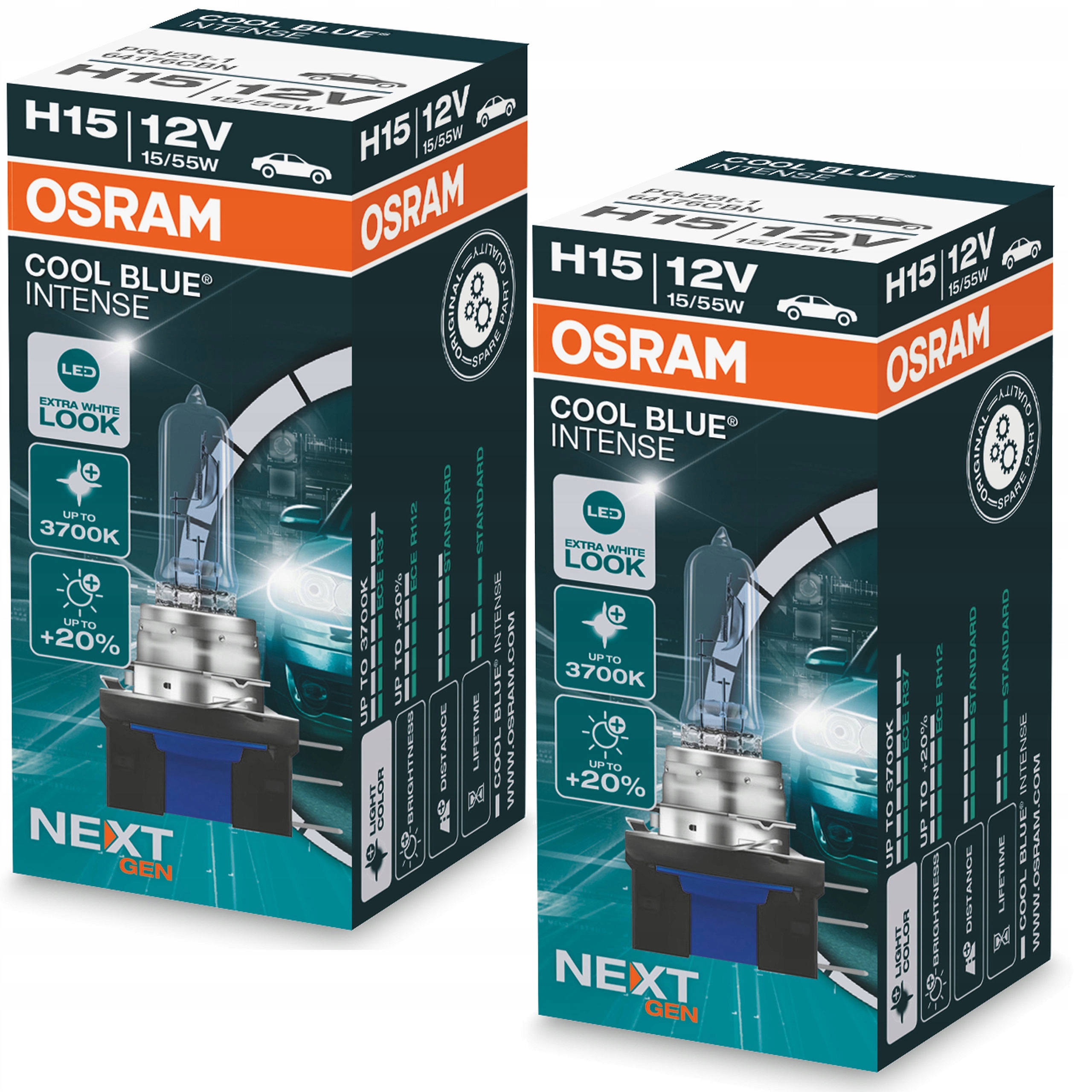 Фото - Автолампа Osram Cool Blue Intense NextGen H15 Next Gen x2 