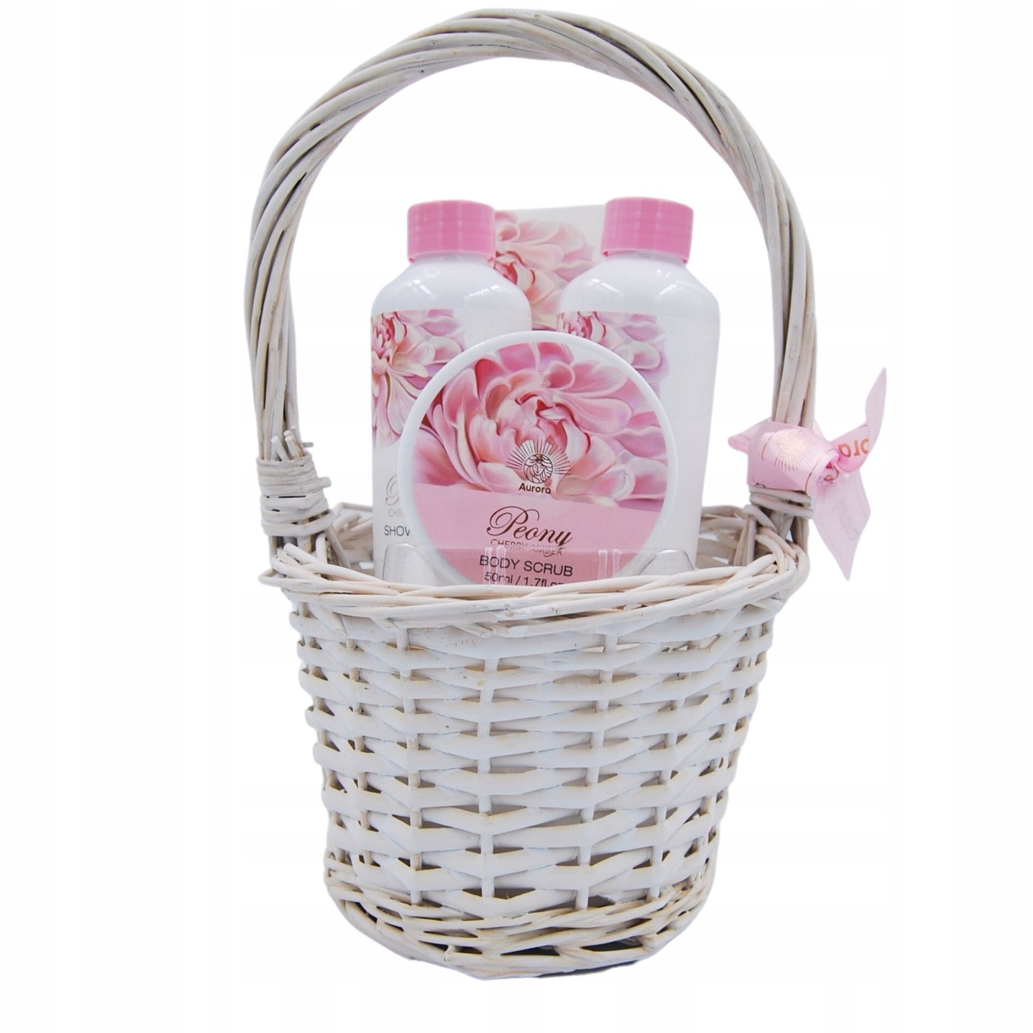 Aurora Dárková sada pro ženy „Peony & Cherry Amber“ – košík