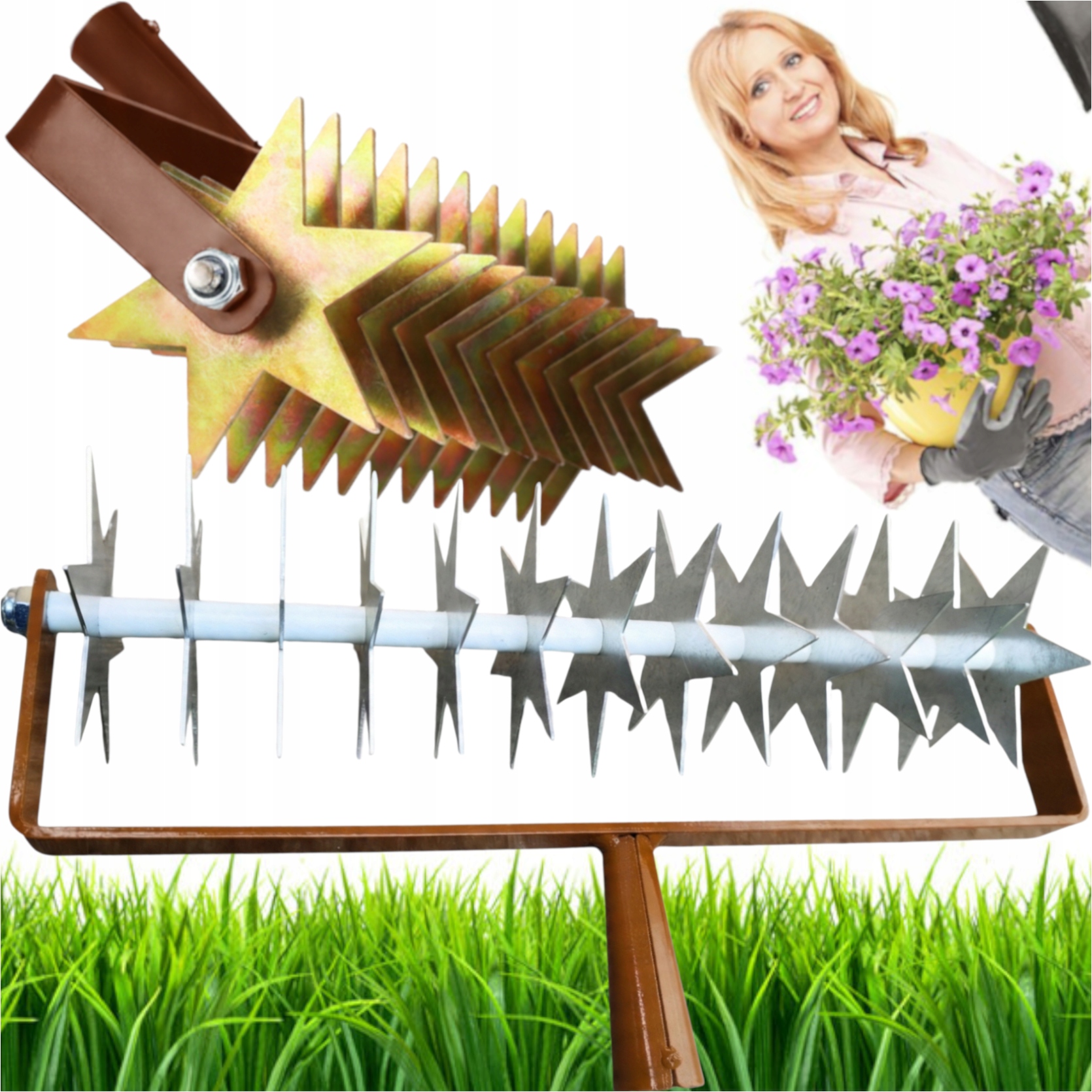 Ruční Kultivátor Pro Provzdušňování Trávníku Skleníku A Zelináře, 13 Čepelí