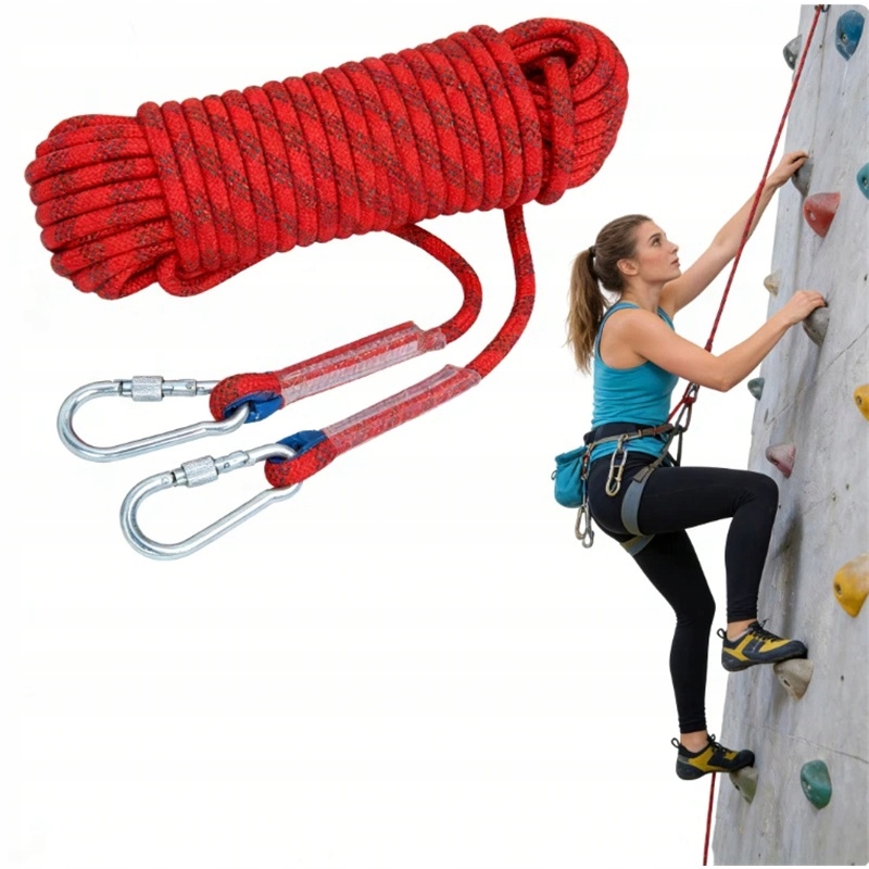 Těžké červené lano 12 mm 20 m – pro tažení a lezení