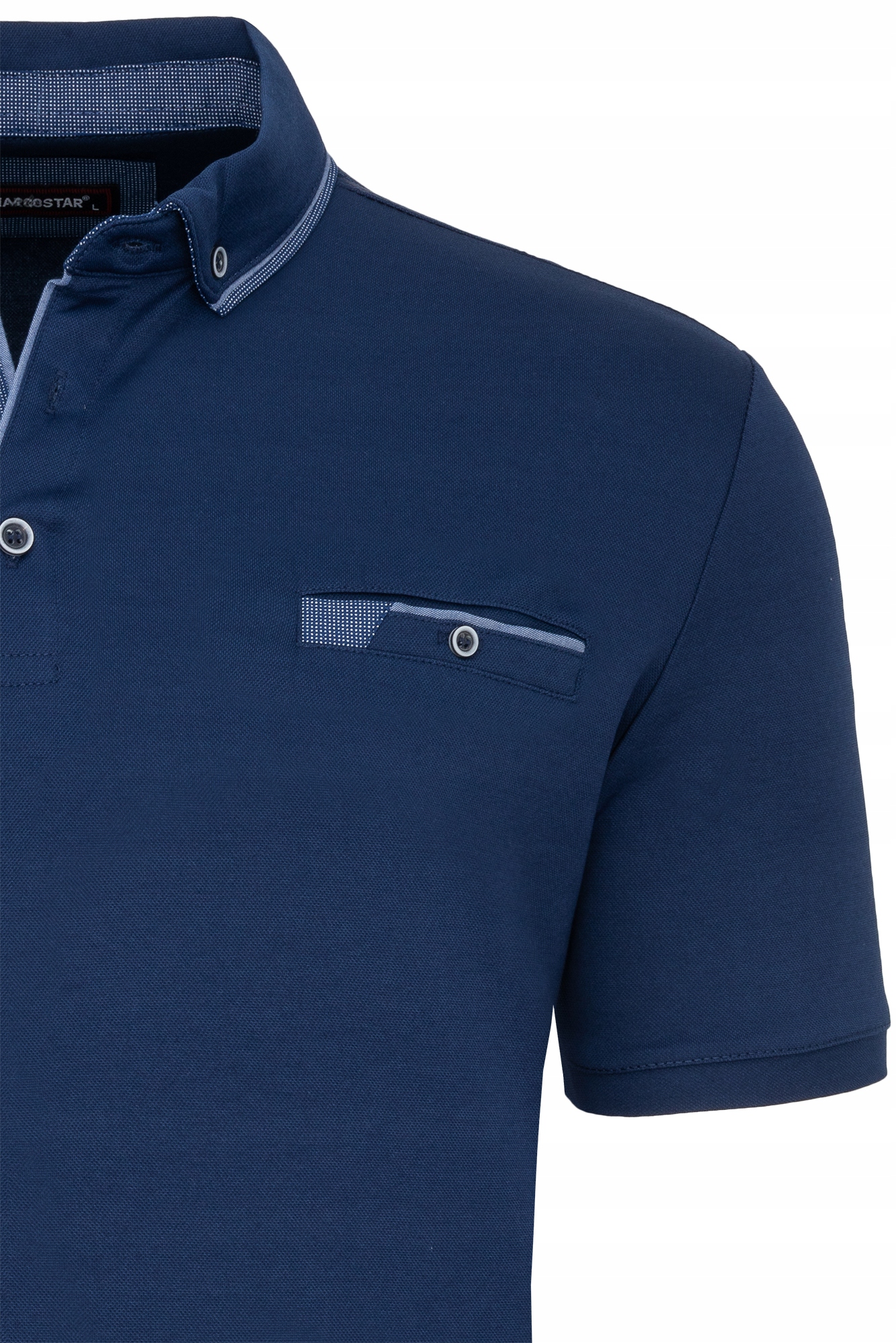 KOSZULKA MĘSKA POLO NIEBIESKA PRZEWIEWNA GŁADKA POLÓWKA Z KIESZONKĄ: 3XL Kolor niebieski