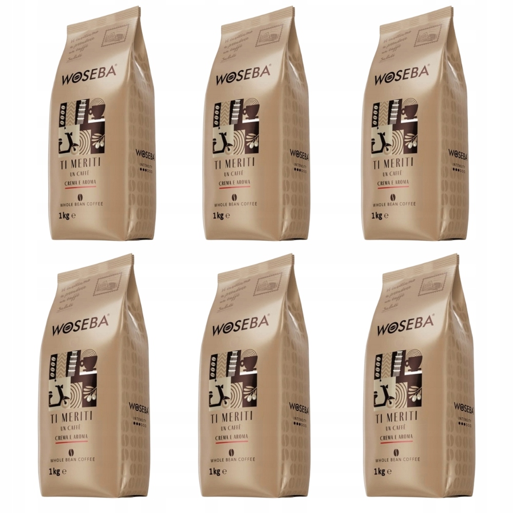 Levně Káva zrnková Woseba Ti Meriti Crema e Aroma káva sada 6 kg