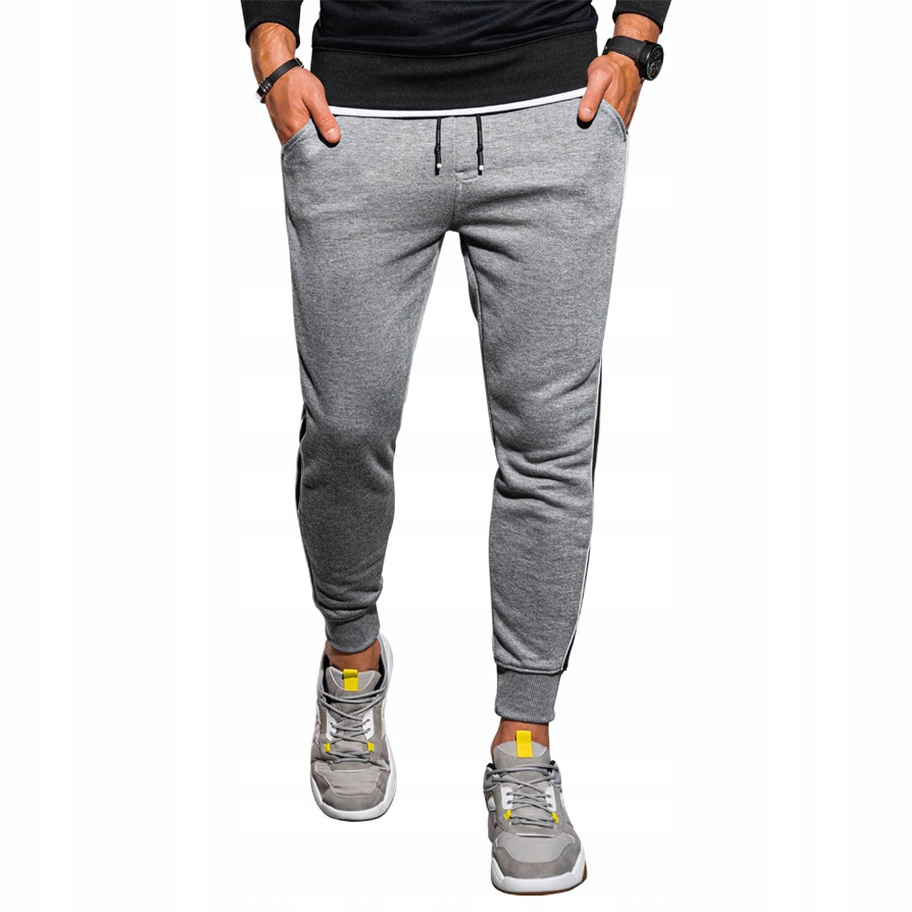 

Spodnie męskie dresowe lampasy P898 szary m. XL