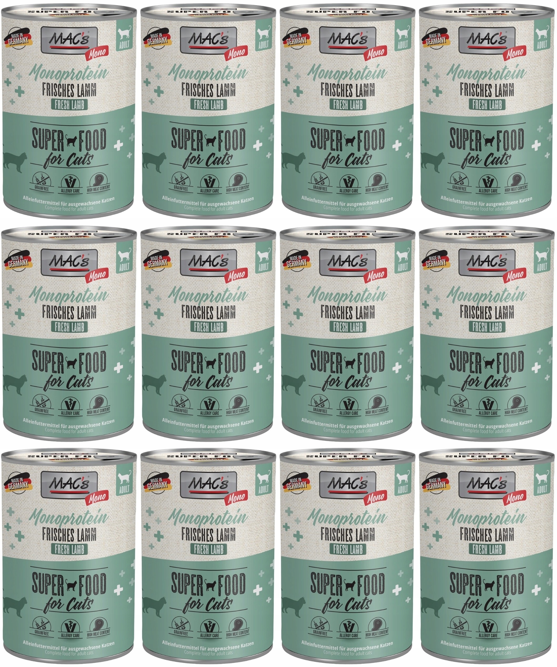 Levně MAC's Cat Monoprotein Jehněčí 12 x 400 g