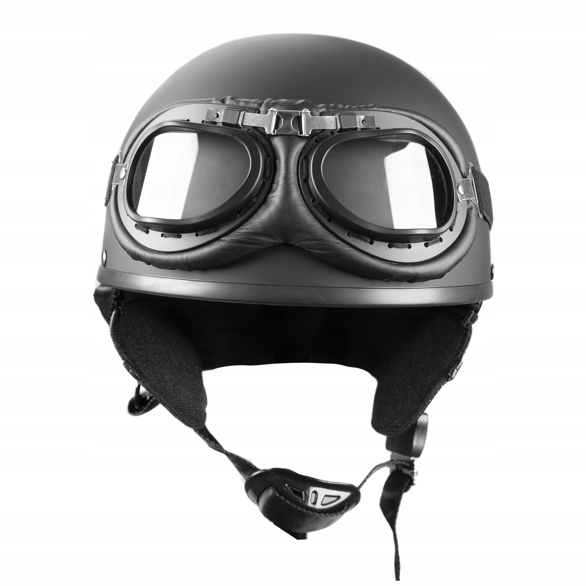 

Kask Hełm Niemiecki Orzeszek Chopper Motor L Gogle