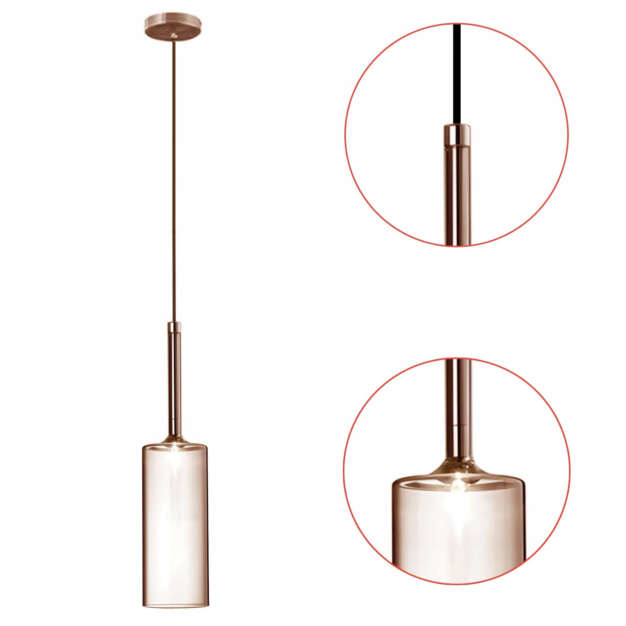 Závesná sklenená lampa Amber C Oranžové sklo Moderná lampa do obývačky