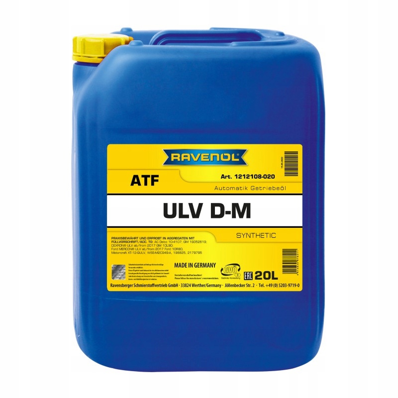 OLEJ RAVENOL ATF ULV D-M 20L / AC DELCO RAVENOL