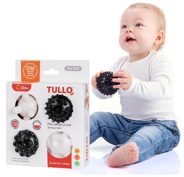 

Tullo Piłki sensoryczne czarno-białe jeżyki 4 szt