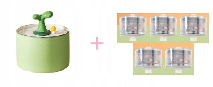 Levně Elektrický Keramický Podavač Vody Pro Kočky Fontána Zelená 6X Filtrů
