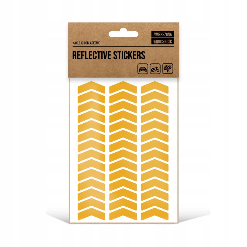 Naklejki odblaskowe STRZAŁKI na rower, kask, auto