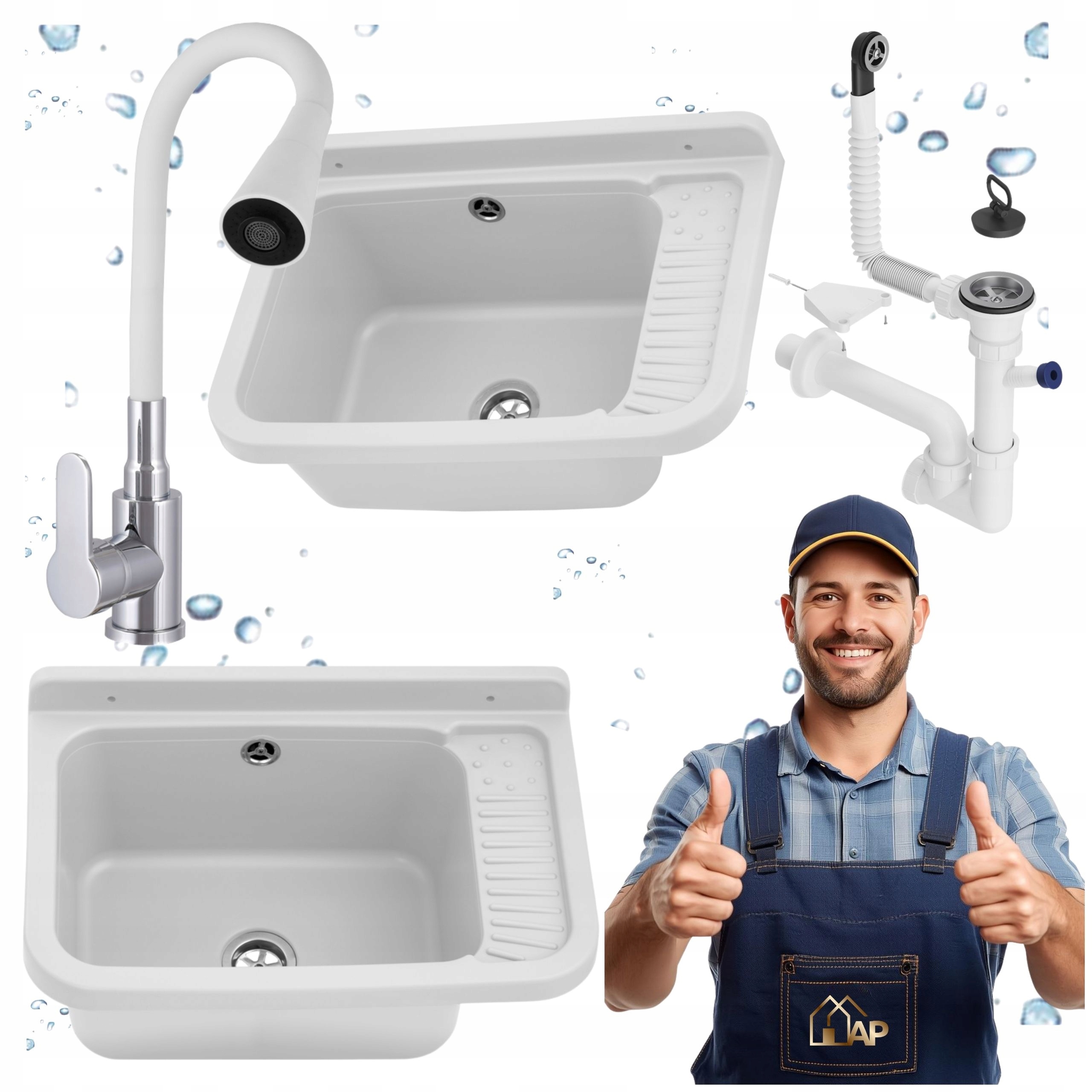 Technická komora Technický Dřez Bílá Garáž Kotelna Ohebná baterie