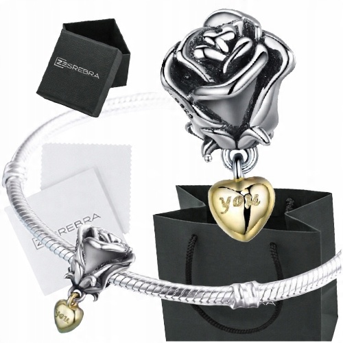 

Charms Róża do Pandora srebro 925 zawieszka kwiat