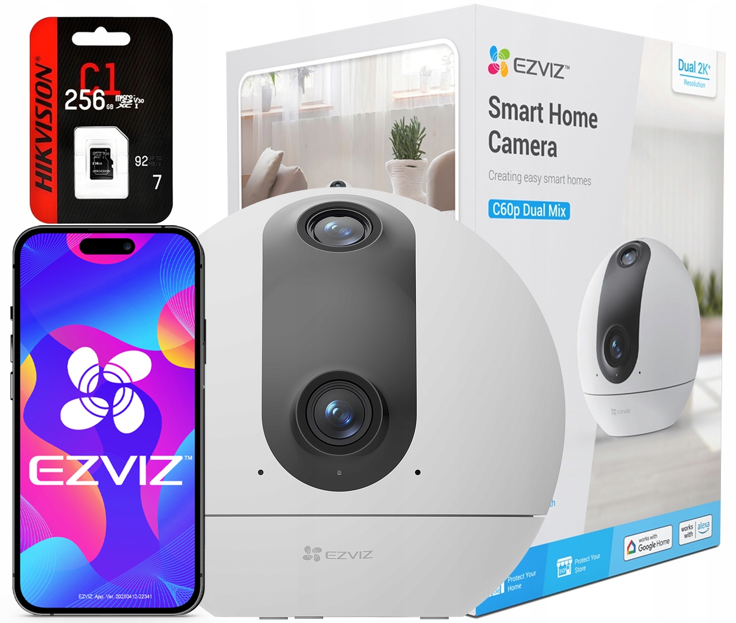 Otočná WiFi kamera Ezviz C60P Dual Lens 6Mpx Sd karta 256Gb