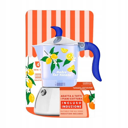 Bialetti Kávovar Fiametta Indukce Fruit Vibes Modrý 4tz