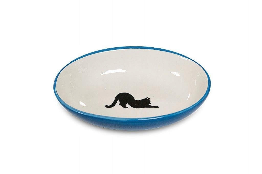 

Miska ceramiczna dla kota owalna Niebieska
