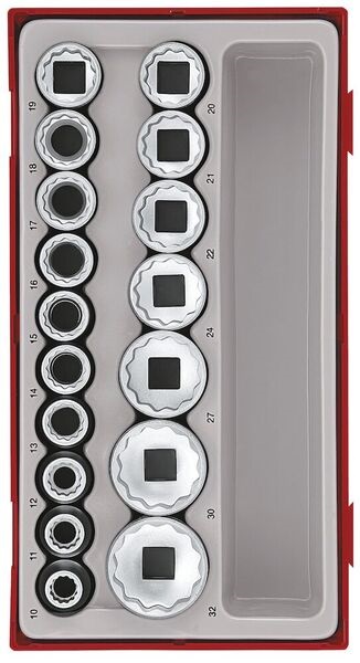 Sada Nástrčiek Štvorcová 1/2'' 17CZ