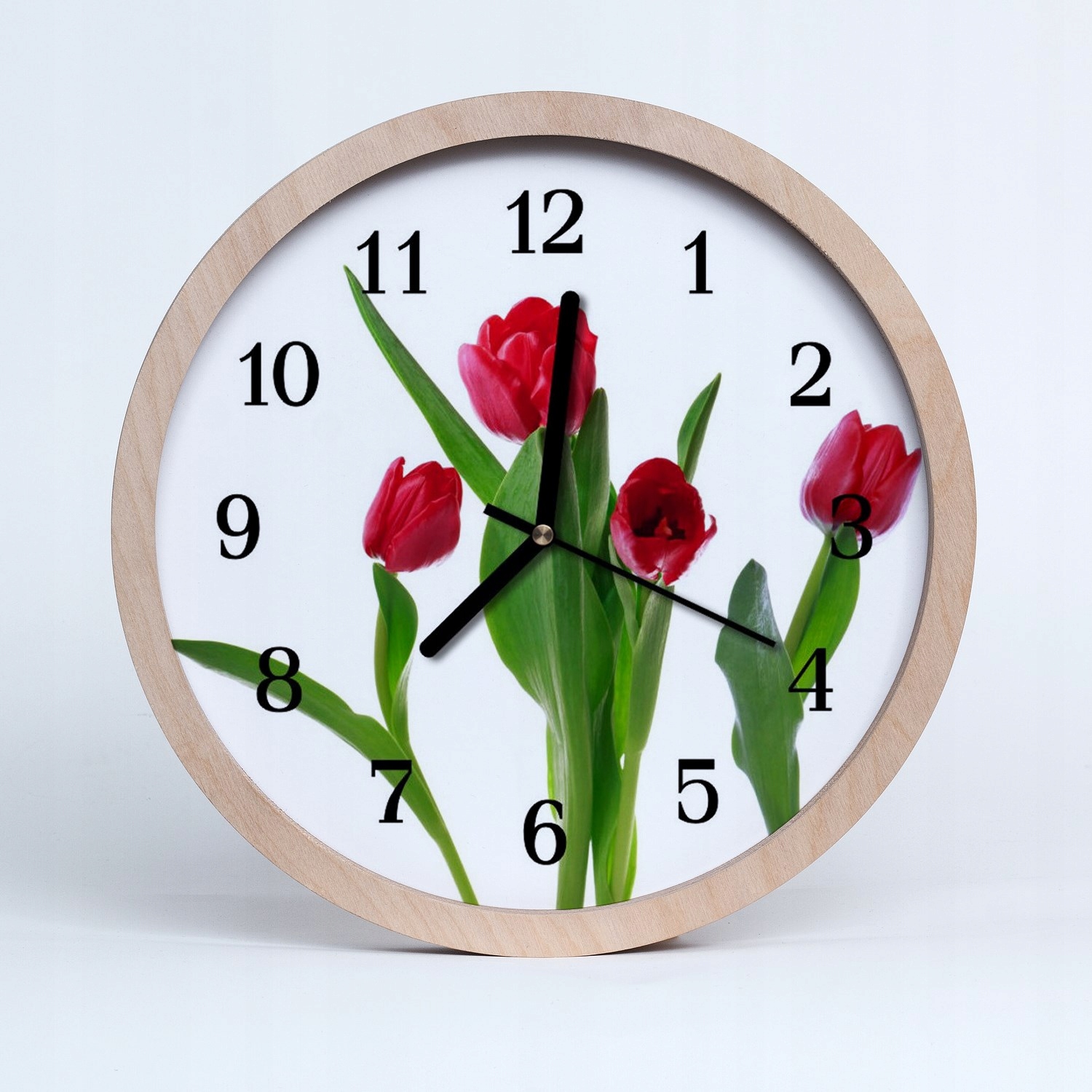 Stylový nástěnný hodinový stroj Tiché Tulipány Květiny 30