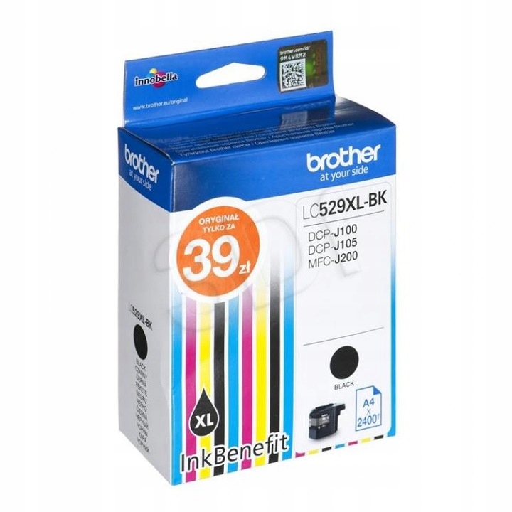 Tusz Brother LC 529XL Bk Oryg DCP-J100 DCP-J105