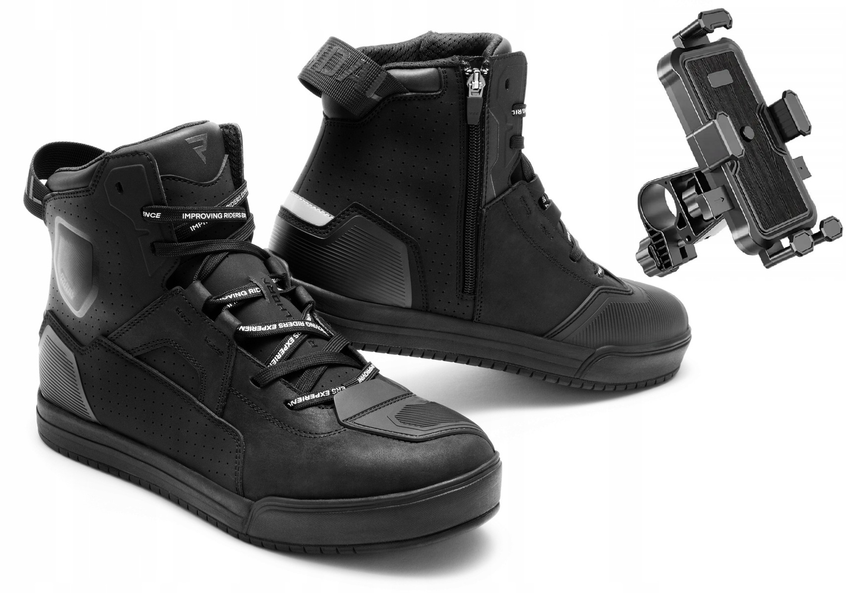 Mestské motocyklové topánky Rebelhorn Vandal II koža čierna 44 rukoväť zdarma