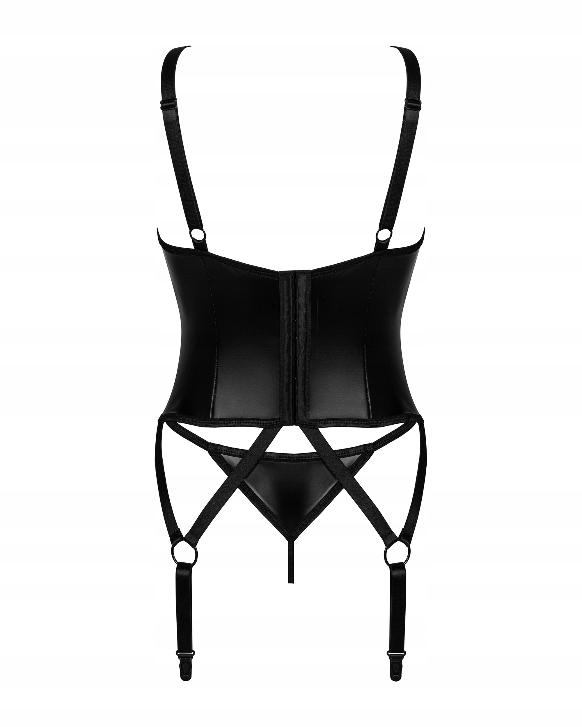 Seksowna bielizna dla dziewczyny komplet gorset i stringi Obsessive XS/S Materiał dominujący poliuretan