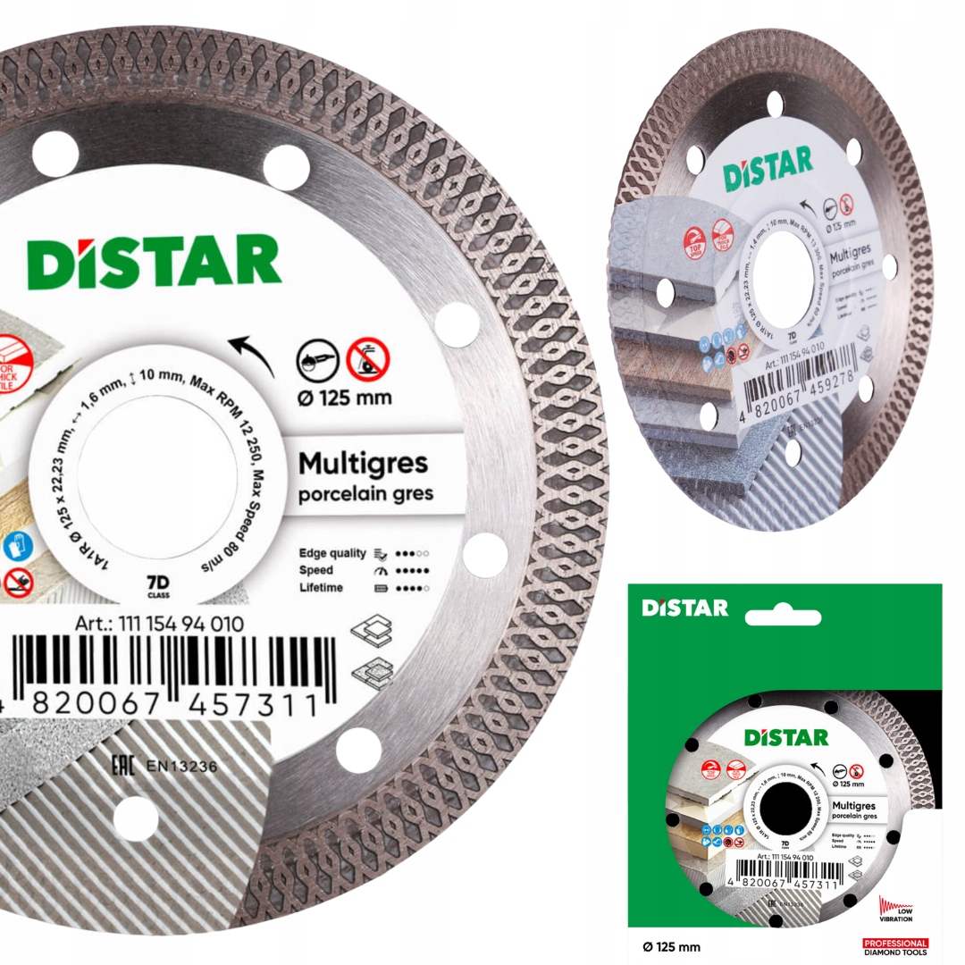 Tarcza Diamentowa Do Cięcia Gresu Płytek 125 mm Distar Multigres