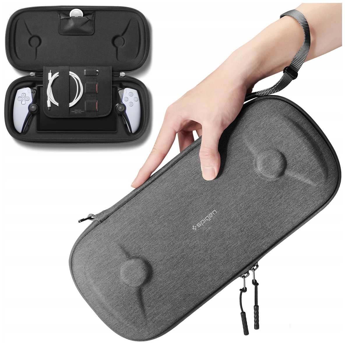 Pancerne Etui na PlayStation Portal PS5 Spigen z kieszenią na AirTag