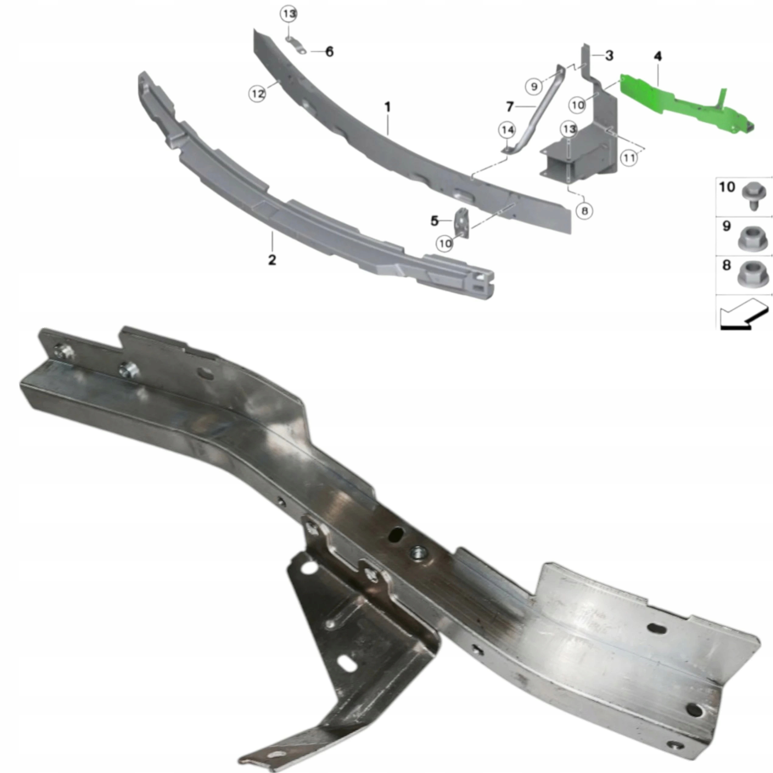 Okulár Držák Pravé Lampy přední pás Bmw X5 F15 X6 F16 51647294492