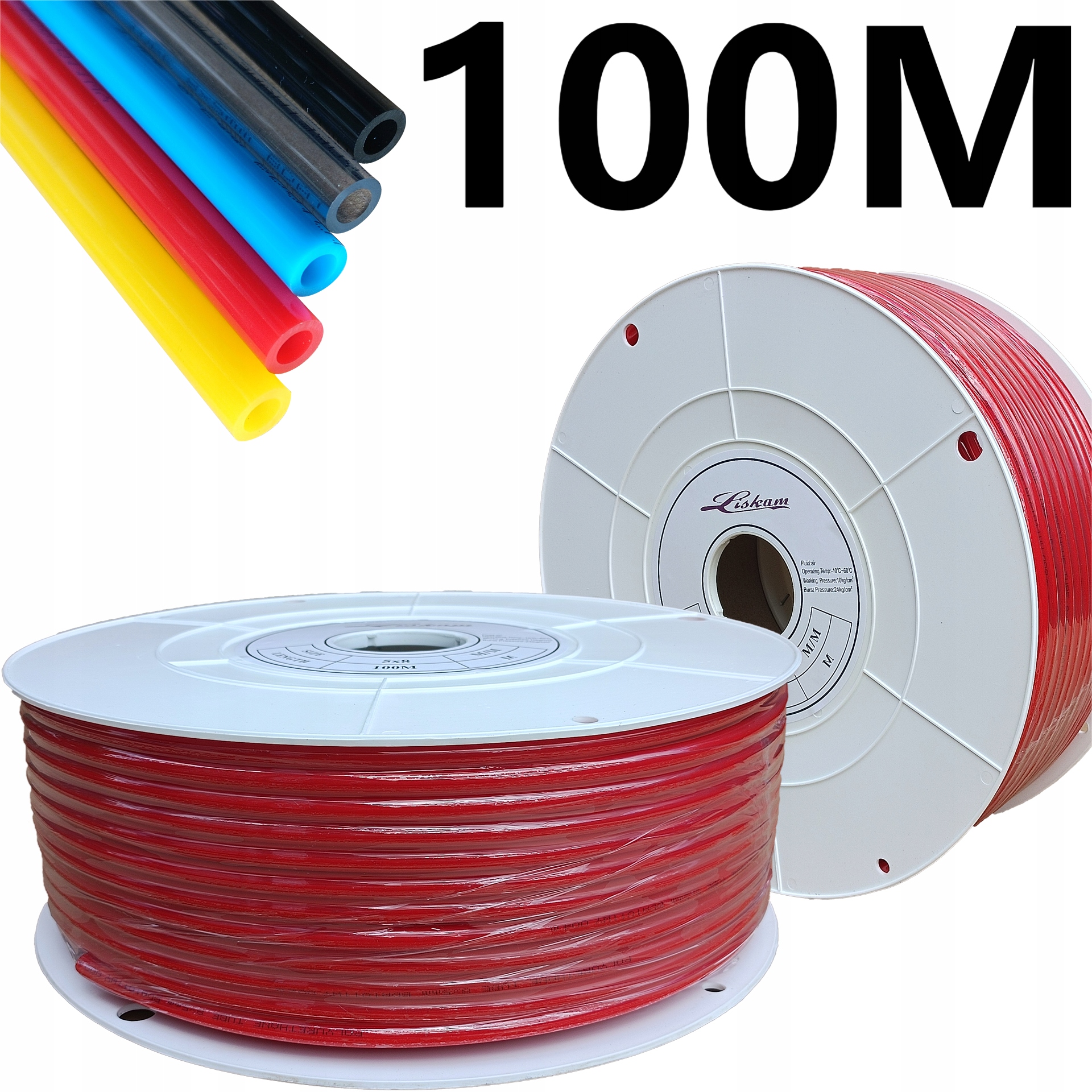 Polyuretan Pneumatická Pu hadice Tekalan 8x5 mm Červená Barva 100M