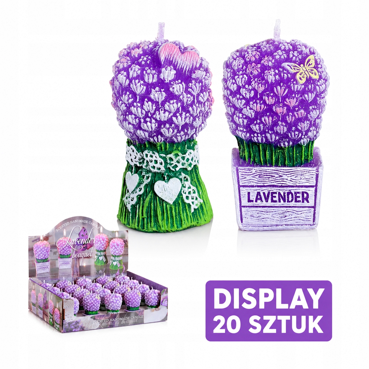 Dekorativní svíčka Levandulová Lavender Bouquet Display 20 Ks Bartek Candles