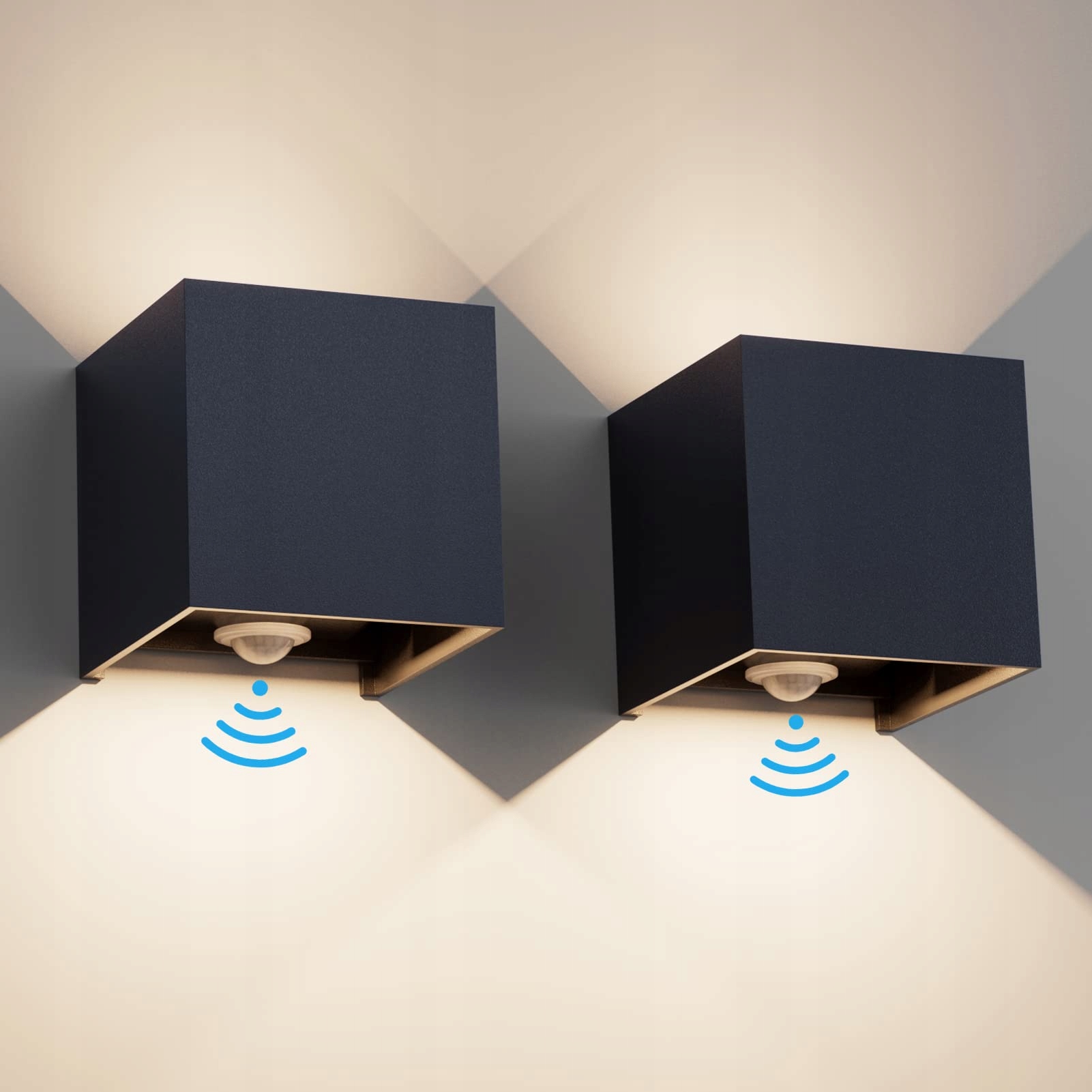 KLIGHTEN 12W Lampy Zewnętrzne Z Czujnikiem Ruchu IP65 3000K 2szt