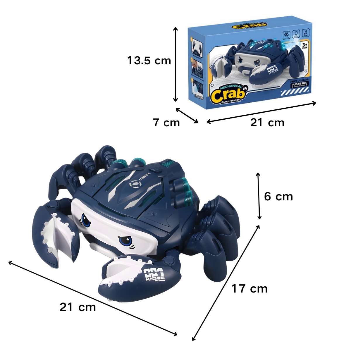 ZABAWKI PEŁZAJĄCY KRAB ZABAWKI INTERAKTYWNE DLA DZIECI SPRAY LED MUZYKA Wiek dziecka 3 lata +