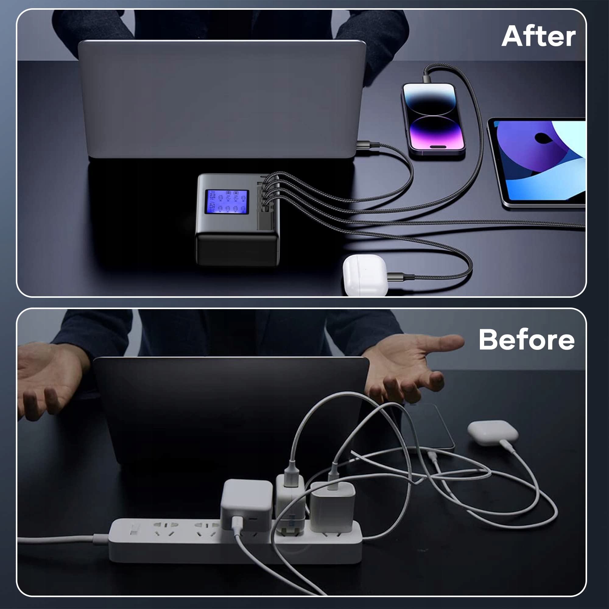 Ładowarka USB, 60 W, 8 portów USB, stacja ładująca 12 A — miniatura 4
