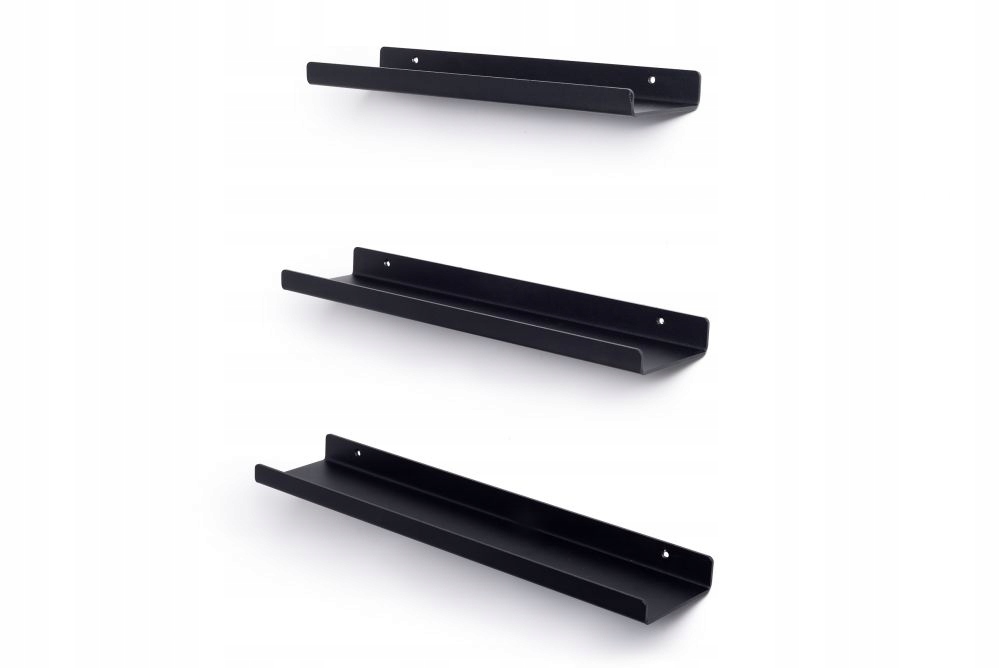 

Półka wisząca 3 sztuki na ścianę metal czarne Loft