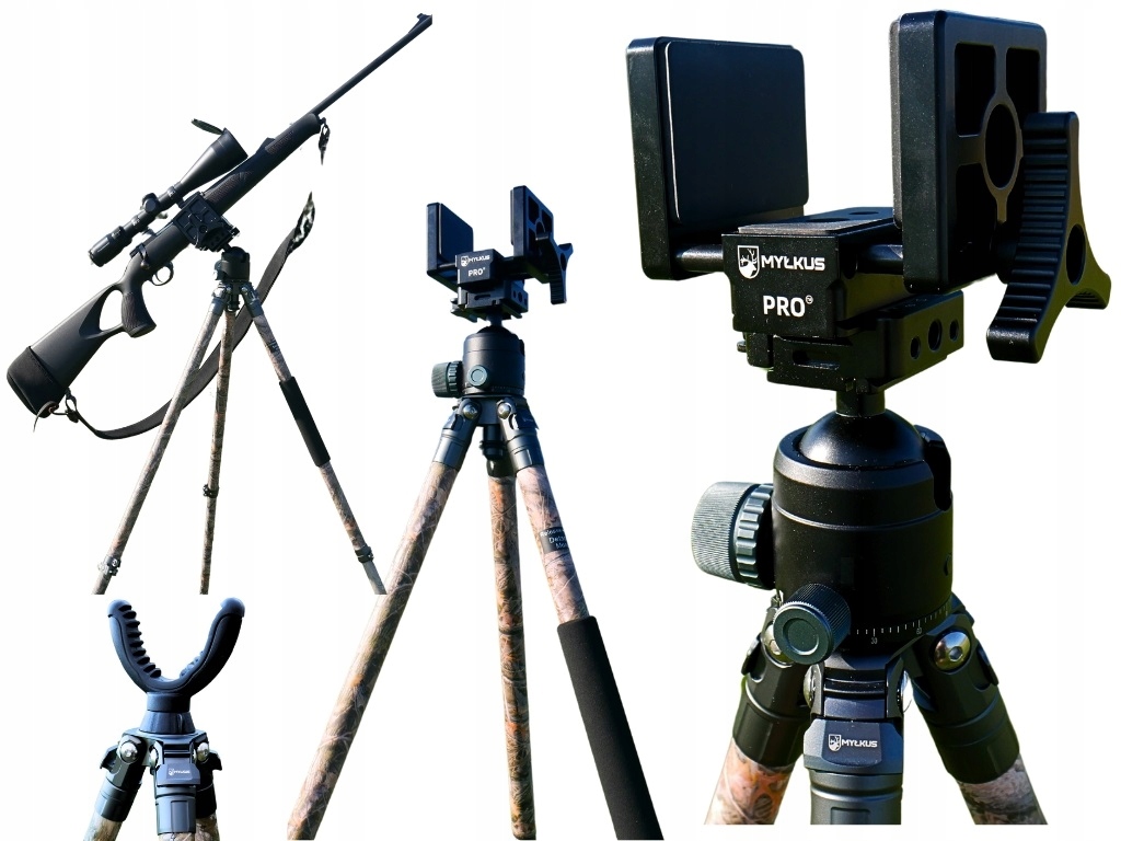 Lovecký pastorál, střelecký trojnožek s držákem Myłkus Pro, zesílený