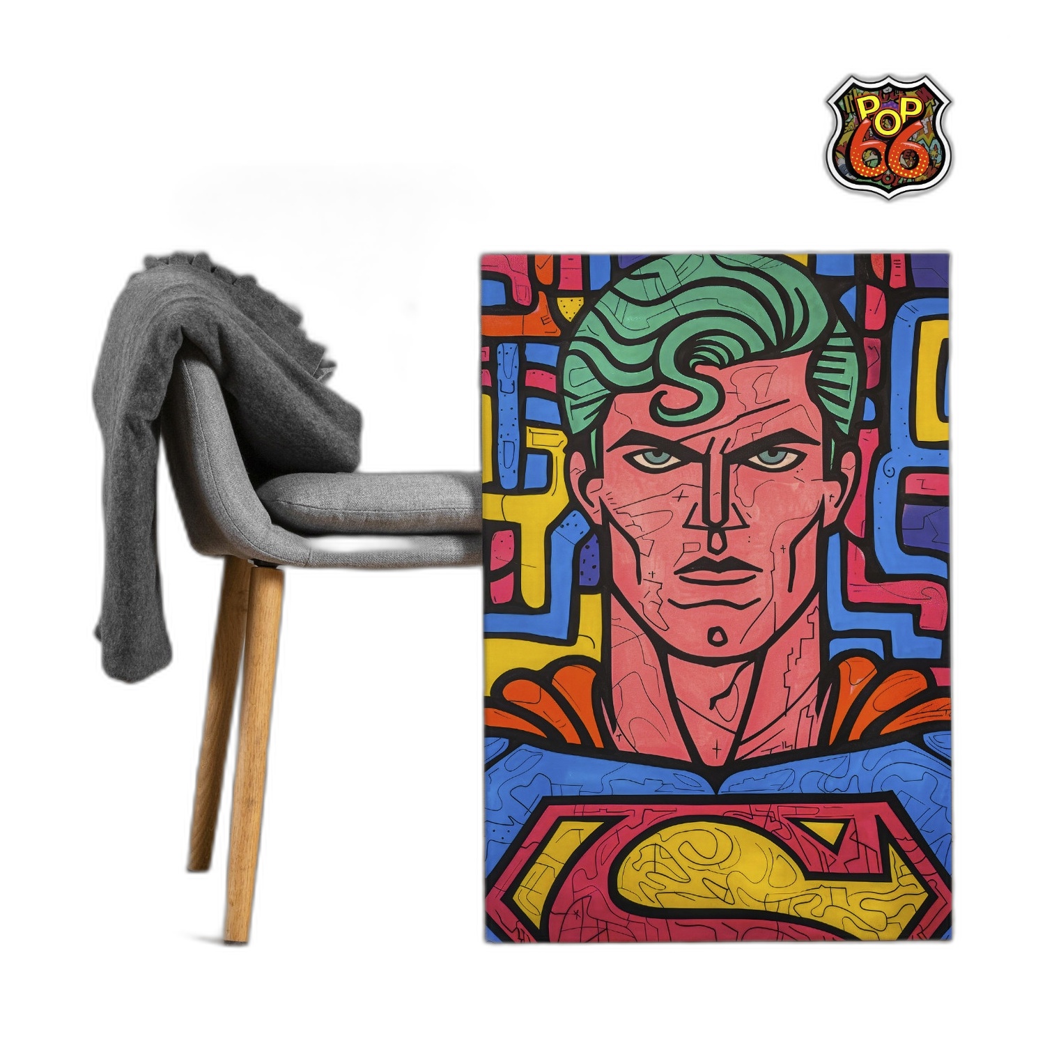Obraz na plátně do obývacího pokoje, ložnice, Superman Keith Haring 90x60