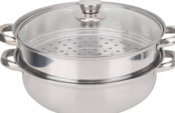 Hrnec Na Vaření V Páře 15 L 27 CM, 2-ÚROVŇOVÝ, Ocelový, S Víkem