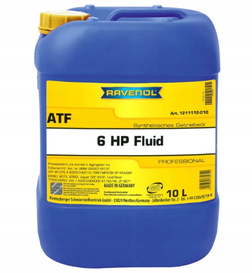 RAVENOL ATF 6HP 10L - OLEJ PRZEKŁADNIOWY 6HP19, 6HP21, 6HP26, 6HP28 Producent Ravenol