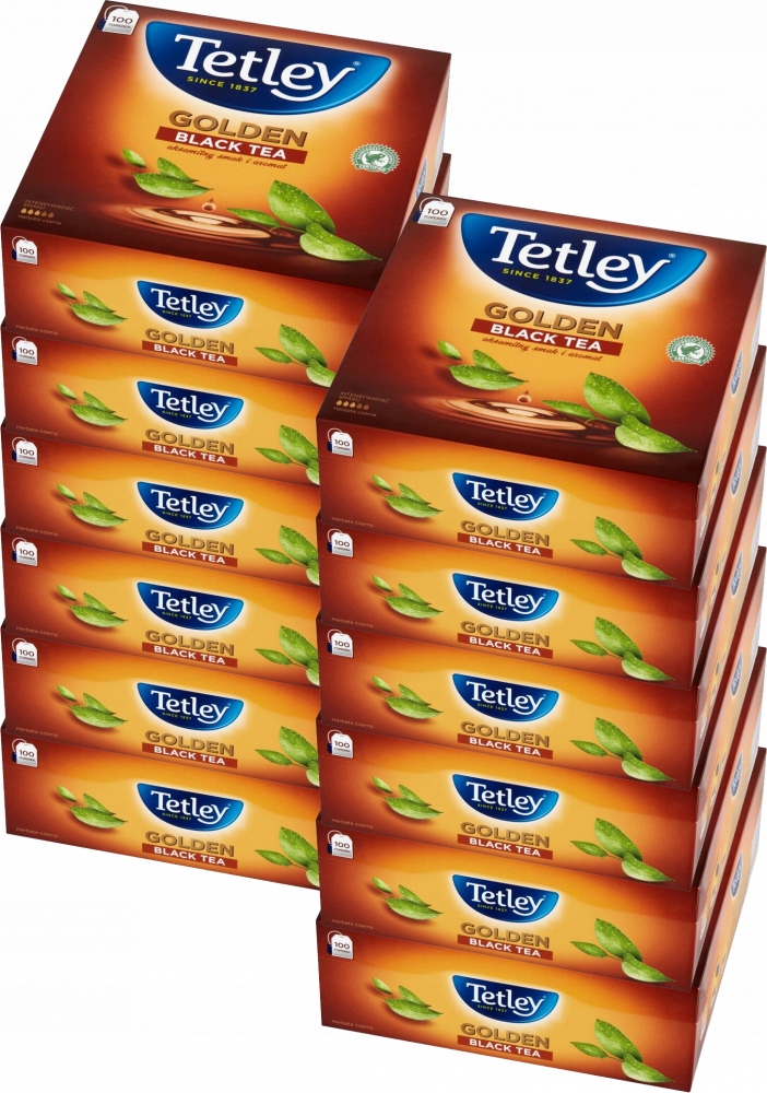 Herbata czarna ekspresowa Golden Tetley black tea 100 torebek x12