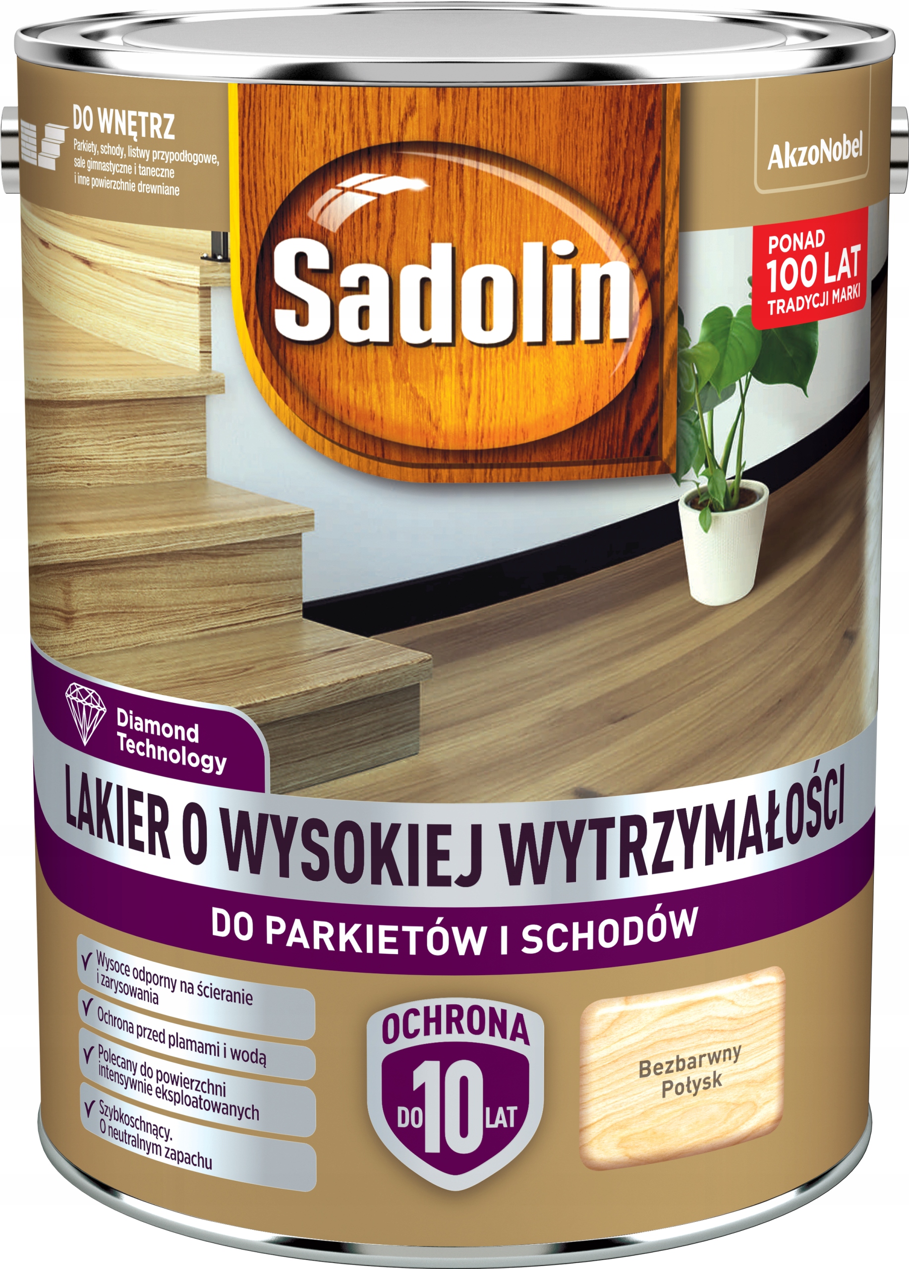 Sadolin Lakier Do Parkietów O Wysokiej Wytrzymałości- połysk, 4.5l
