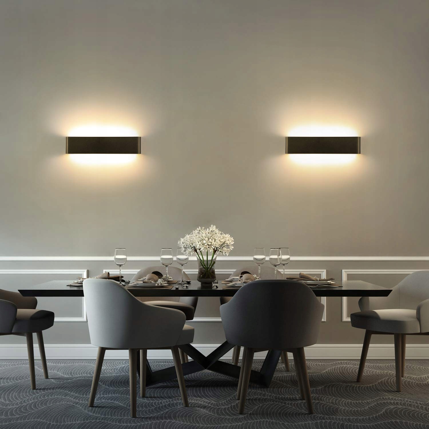 LIGHTESS Lampa Ścienna LED 18W Czarna 40CM Do Salonu i Sypialni IP44 — miniatura 5