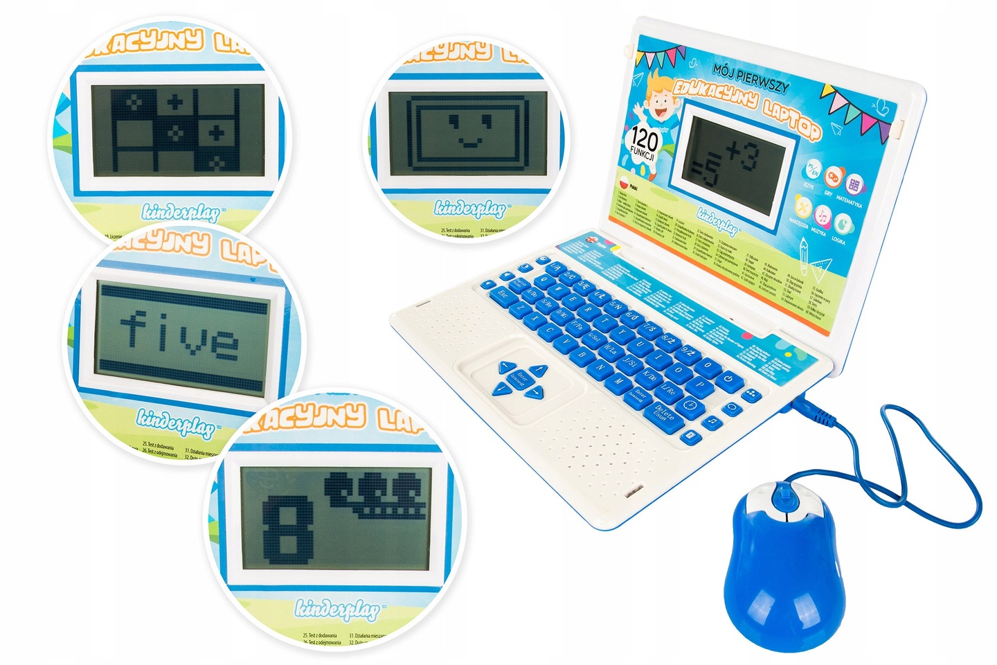 LAPTOP DLA DZIECI EDUKACYJNY DO NAUKI 120 FUNKCJI Wiek dziecka 3 lata +