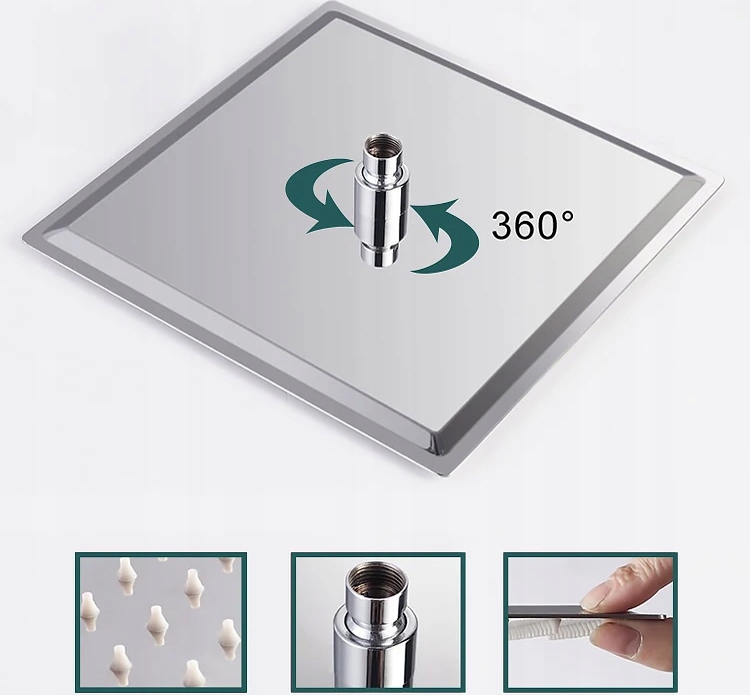 DESZCZOWNICA NATRYSKOWA PRYSZNICOWA SLIM 20cm KWADRATOWA CHROM CIENKA SLIM Marka inna