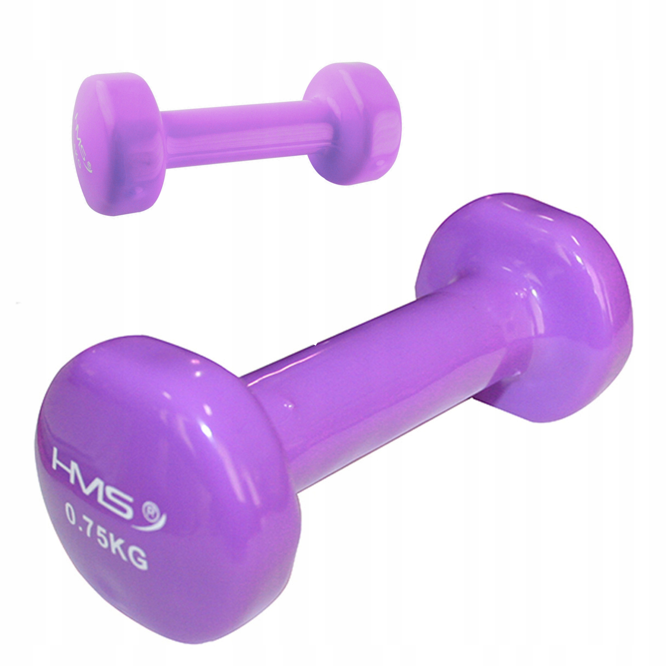Fioletowy Ciężarek Żeliwny Hms 0.75kg Hantla Winylowa Fitness Aerobik